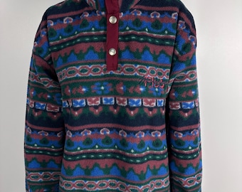 Vintage FILA Fleece 1/4 Zip Sweater: 90s Retro Ski Jumper