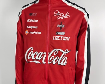 CHICYEA NASCAR Racer Jacket Zip Top Lightweight Red Coca-cola Mens