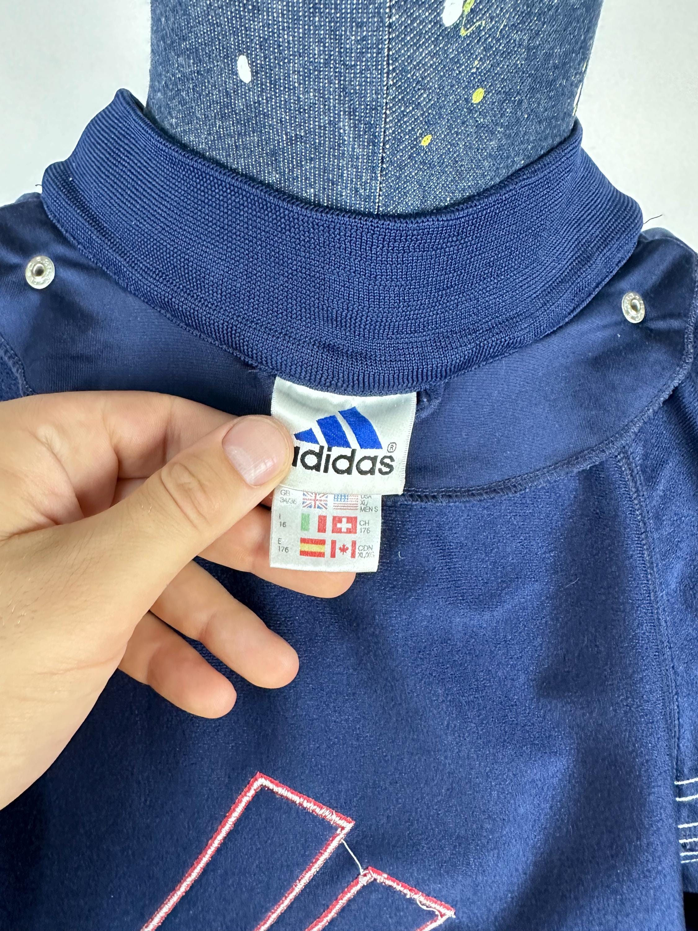 Adidas Originals Vintage 90s Blue Red Track Top Jacket Big Logo