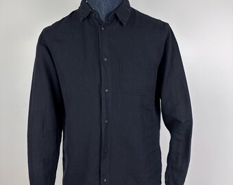 Folk Linen Shir Long Sleeve Men&#39;s Size 2 Black