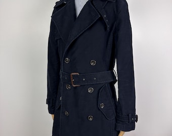 Polo Ralph Lauren Vintage Double Breasted Coat Tranch Blue Women's Size S