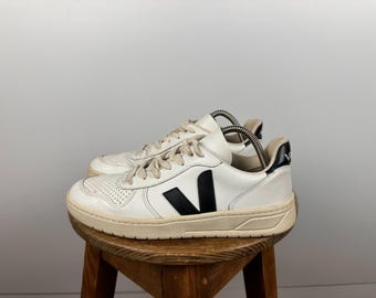 Zapatillas deportivas de piel para mujer Veja V 10, color blanco, talla US10 UK8 EUR41