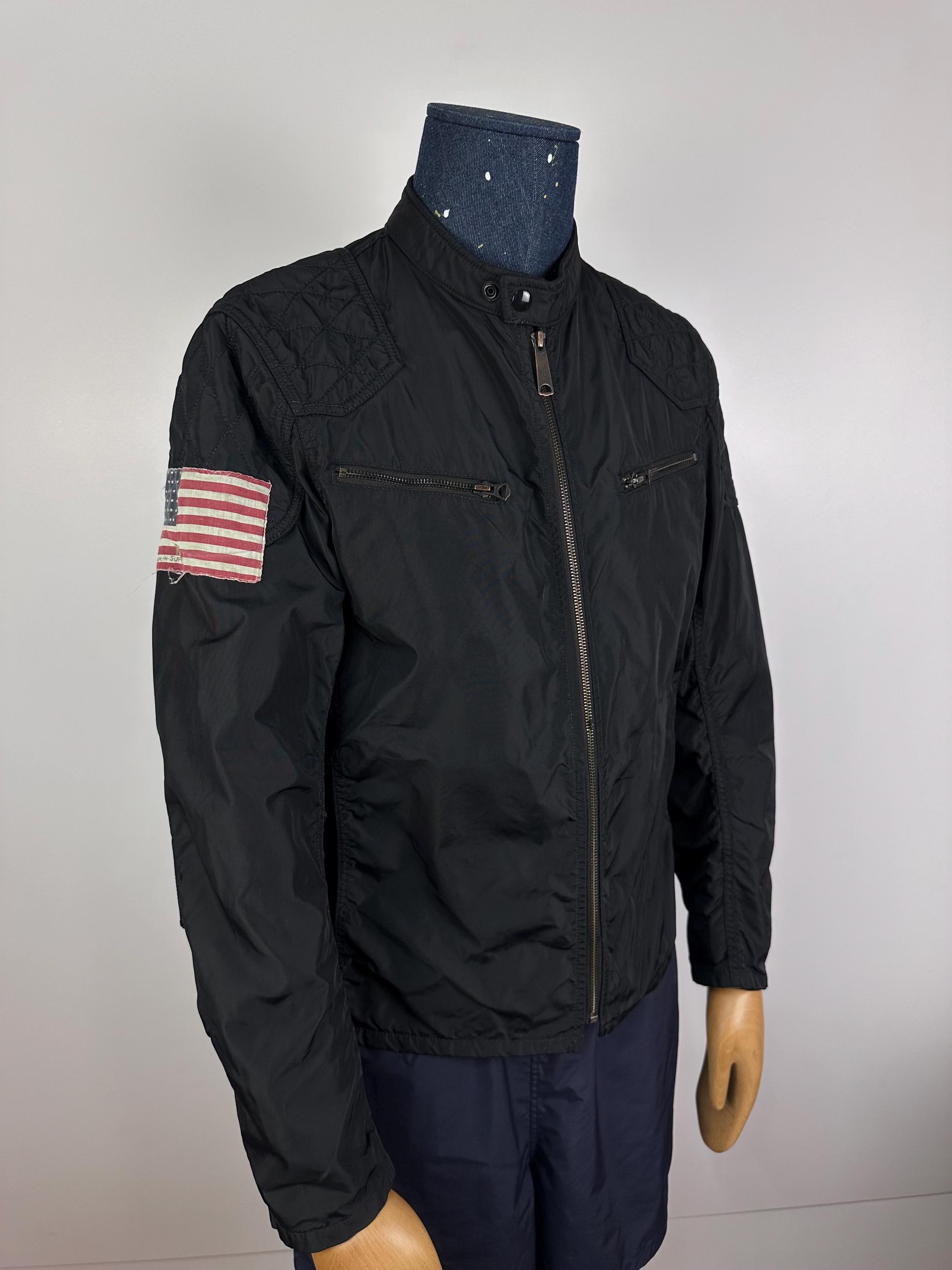 DENIM&SUPPLY Ralph Laurenオフィサーズジャケット Denim & Supply Ralph Lauren Biker Jacket Black Nylon Men's Size L