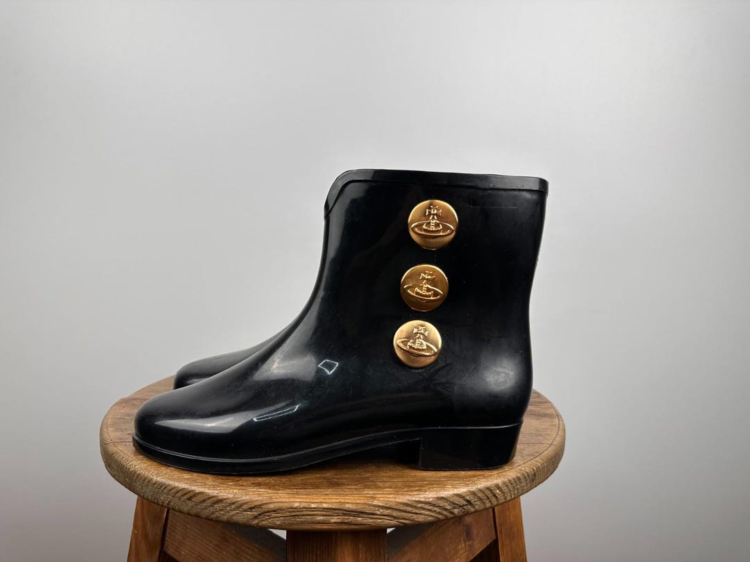 melissa×Vivienne Westwoodフラット・レインシューズ 25 Vivienne Westwood Anglomania Melissa Rain Rubber Boots Black Size