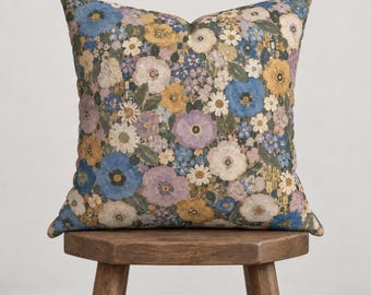 Gustav Klimt Style Blue Floral Pattern Pillowcase