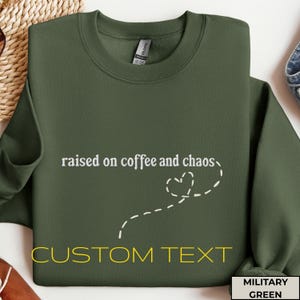 Op maat gemaakte sweater met geborduurde tekst: gepersonaliseerde Gildan-ronde hals