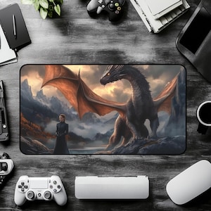 Fourth Wing Desk Mat: Basgiath War College Dragon Rider Fan Art