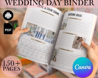 Wedding Planner Binder Template: 150-Page Canva Download (8.5x11 in)