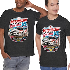 Mitsubishi Lancer Evo Shirt, Evolution VI Tee, Retro Rally Car T-Shirt, JDM Racing Graphic, Japanese AWD Car Shirt