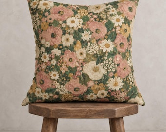 Gustav Klimt Style Green Floral Pattern Pillowcase