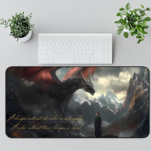 Fourth Wing Desk Mat: Basgiath War College Dragon Rider Fan Art