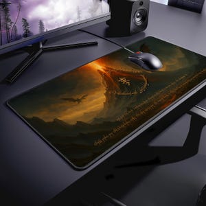 Lord of the Rings Desk Mat: Middle Earth Office Decor - 2 Sizes