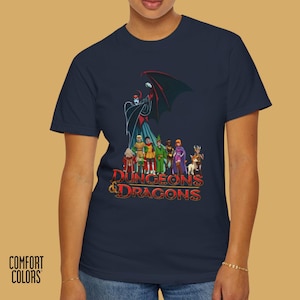 Camiseta de Dungeons & Dragons, camiseta con dibujos animados vintage, camiseta unisex de DnD, regalo para nerds, camiseta para fanáticos de los juegos de rol, colores cómodos