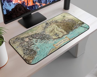 Baldur's Gate 3 Map Desk Mat: Neoprene Gaming Pad for D&D Fans