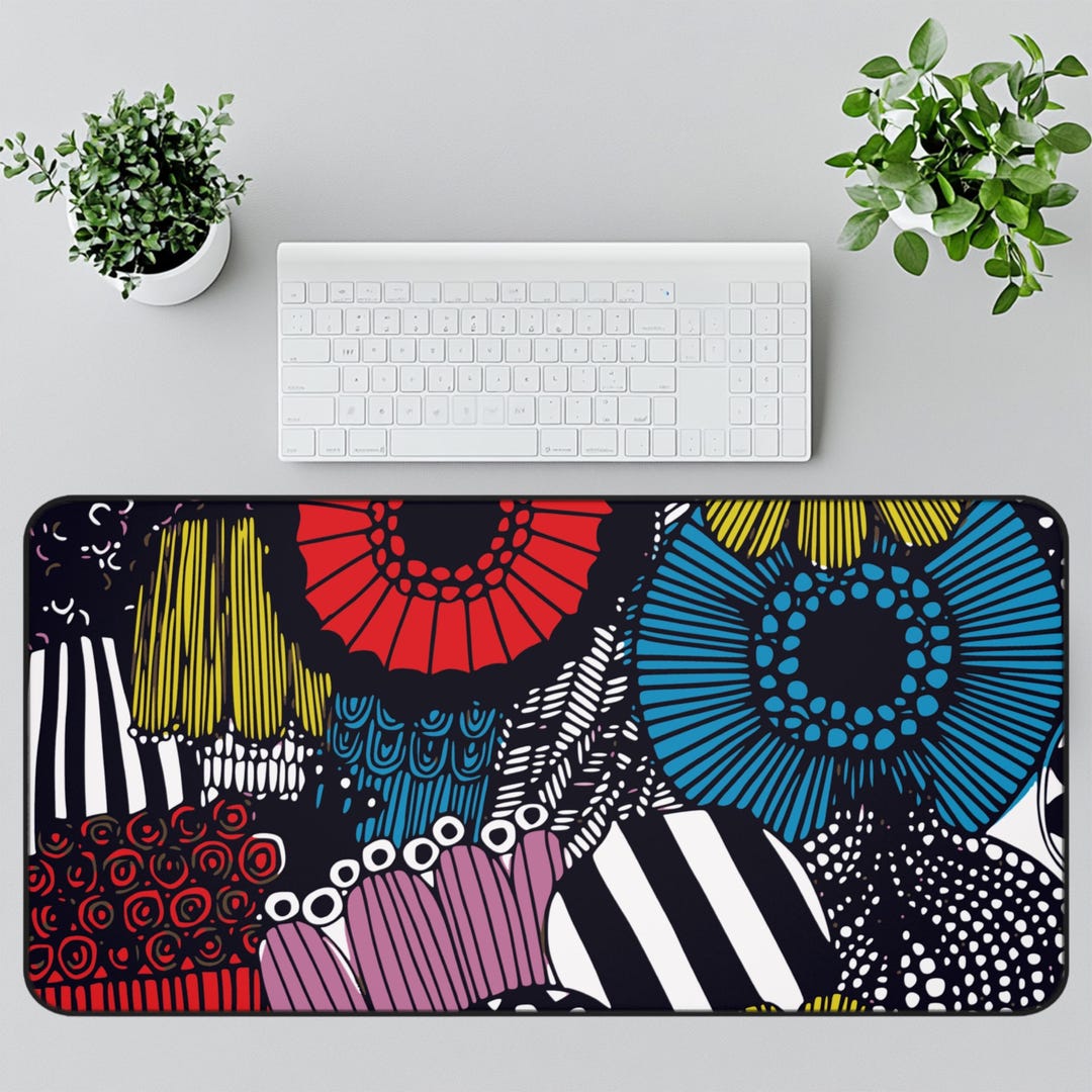 Merimekko Floral Desk Pad, Mouse Mat 12x18