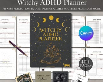 2025 Witchy ADHD Planner: Daily Organizer & Habit Tracker (Digital Download)