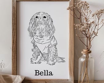 Custom Pet Line Portrait: Personalized Dog Art (Digital File)