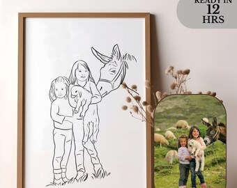 Custom Baby Portrait: Minimalist Line Art (Digital File)