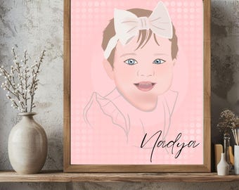 Personalized Child Portrait: Custom Digital Illustration (Digital File)