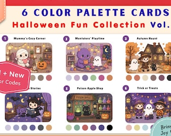 Ohuhu Color Palettes | Honolulu 320 | Halloween Fun Collection Vol 2 | Pre-Colored Color Combo Guide | PDF Download | Practice Sheet