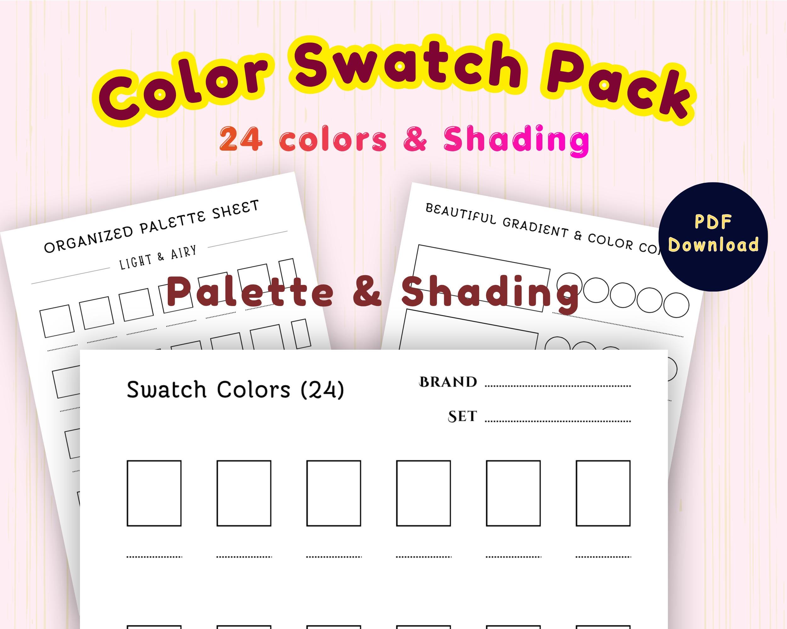 Color Swatch Chart Printable | 24-colors Palette Sheet | Printable ...