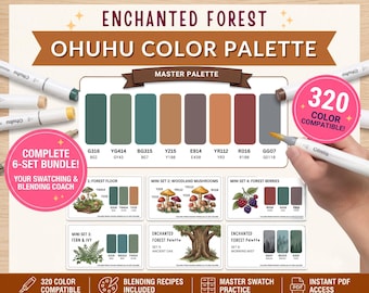 320 Ohuhu Color Palettes | Honolulu 320 set | Blank, Pre-Colored Color Combo Guide | Instant PDF Download for Marker Artists | New, Old Code