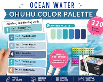320 Ohuhu Color Palettes | Honolulu 320 set | Blank, Pre-Colored Color Combo Guide | Instant PDF Download for Marker Artists | New, Old Code