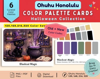 Ohuhu Color Palettes | Honolulu 120, 320 | Blank, Pre-Colored Color Combo Guide | Instant PDF Download for Marker Artists | New, Old Code
