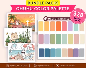Ohuhu Color Palette for 320 Markers | Natural Escape Theme | New & Old Code | BIG BUNDLE  | Color Combo Guide | Instant PDF Download