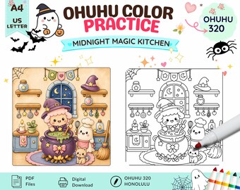 Ohuhu Color Palettes | Honolulu 320 | Halloween Coloring | Pre-Colored Color Combo Guide | PDF Download | Practice Sheet | Spooky ghost