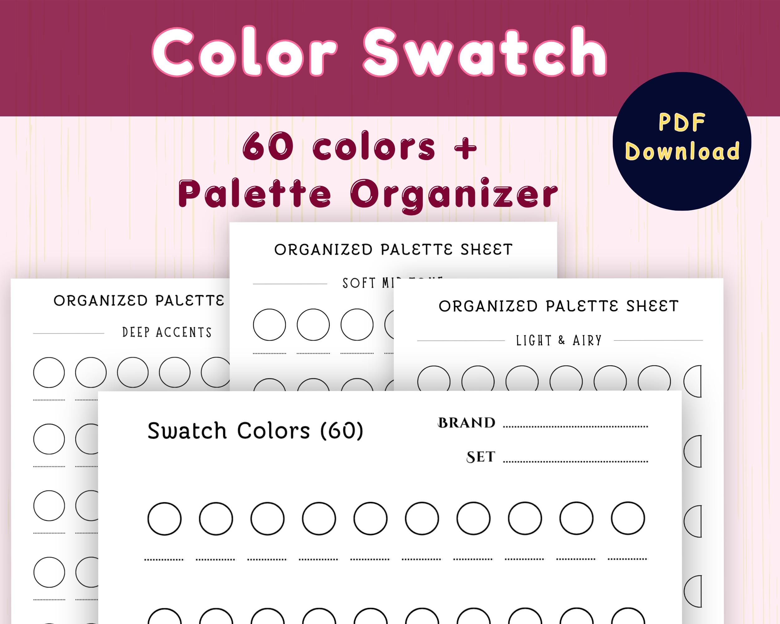 Pastel Colour Chart.pdf 60-color Swatch Chart Printable | Soft Pastel Color | Palette Sheet ...