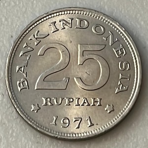 1971 Indonesia 25 Rupiah Coin