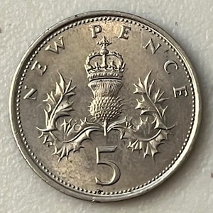 1968-1981 England 5 Pence Coin - *Coin date will vary between 1968-1981 unless specified*