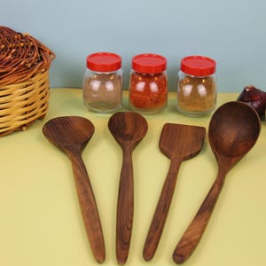 WOODEN KITCHEN UTENSILS, Handmade Cooking Utensils, wooden walnut spoon, Wooden Kitchen, Utensils Set, handcrafted utensil set