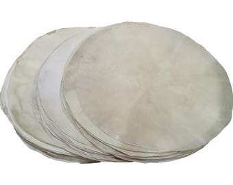White Goat Skin Banjo Heads (14" to 22") - Jumbo Thin Skin for World, Bass, & Custom Banjos