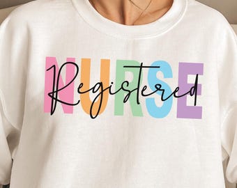 Krankenschwester Sweatshirt, Krankenschwester Shirt, Krankenschwester Geschenk, Vintage RN Shirt, süßer Krankenschwester Hoodie, lustige Krankenschwester Rundhalsausschnitt, Retro Krankenschwester Shirt