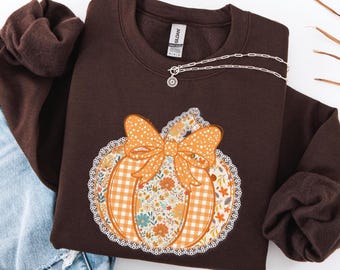 Bluza z motywem sezonu dyni, bluza z jesiennymi wibracjami, bluza z motywem dyni Coquette, bluza z motywem sezonu dyni na Halloween, damska jesień