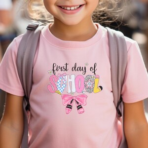 1. Tag der Schule Kindergarten Shirt | Kindergarten Shirt, Erster Schultag Shirt, Zurück zu Schult-Shirt, Kindergarten Mädchen Shirt