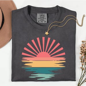 Comfort Colors® Summer Vibes Tshirt, Neon Trendy Summer Shirt, Summer Shirt, Distressed Beach Tee, 2025 Trendy Women's Shirt, Sunshine Shirt image 1