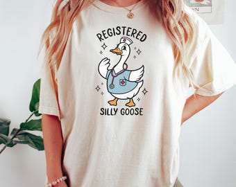 Registered Silly Goose Sweatshirt, Nurse Crew Shirt, Nurse Gift, RN Shirt, Cute Nurse Hoodie, Funny Nurse Crewneck, Registered Nurse Shirt