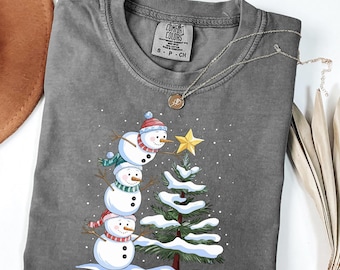 Comfort Colors® Christmas Snowman Shirt, Christmas Sweatshirt, Snowman Shirt, Snowman T-Shirt, Christmas Shirts, Funny Snowman Shirt