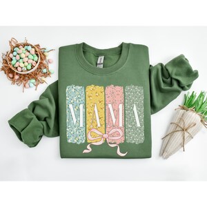 Easter Mama Sweatshirt, Easter Coquette Shirt, Easter Sweatshirt For Women, Cute Easter Outfit, Mom Easter Shirt, Floral Easter Mama Shirt