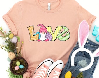 Easter Love Gnome Shirt, Love Gnome Shirt, Easter Gnome Shirt, Easter Love Shirt,Easter Eggs Shirt, Cute Gnome Shirt, Cute Easter Shirt,Gift