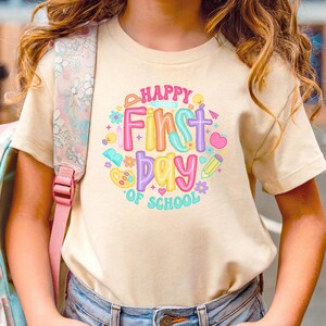 1. Tag der Schule Kindergarten Shirt | Kindergarten Shirt, Erster Schultag Shirt, Zurück zu Schult-Shirt, Kindergarten Mädchen Shirt