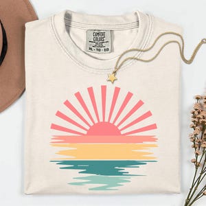Comfort Colors® Summer Vibes Tshirt, Neon Trendy Summer Shirt, Summer Shirt, Distressed Beach Tee, 2025 Trendy Women's Shirt, Sunshine Shirt image 2