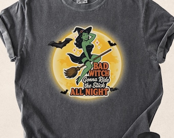T-shirt drôle de sorcière d'Halloween : t-shirt teint en pièce la saison fantasmagorique