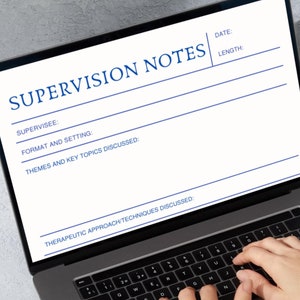 Supervisor's Supervision Notes: A Comprehensive Record for clinical supervision - fillable PDF and printable version with lines