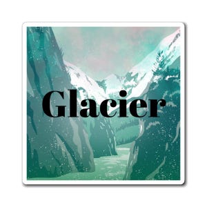 Bunter Gletscher Nationalpark Magnet, Berg Vibes, Kühlschrankmagnet, Montana, Naturliebhaber Geschenk, Nationalpark Sammlerstück, Andenken