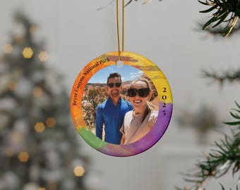 Personalizowana ozdoba fotograficzna z Bryce Canyon, pamiątka z Parku Narodowego