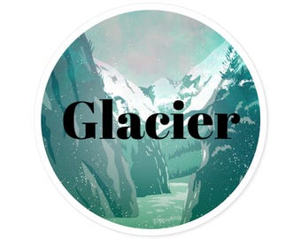 Glacier National Park Sticker, Water Bottle Laptop Decal